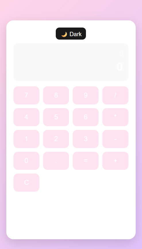 Light Mode - ReactJS Calculator Mockup