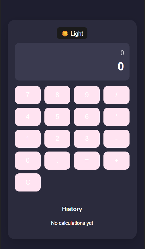Dark Mode - ReactJS Calculator Mockup
