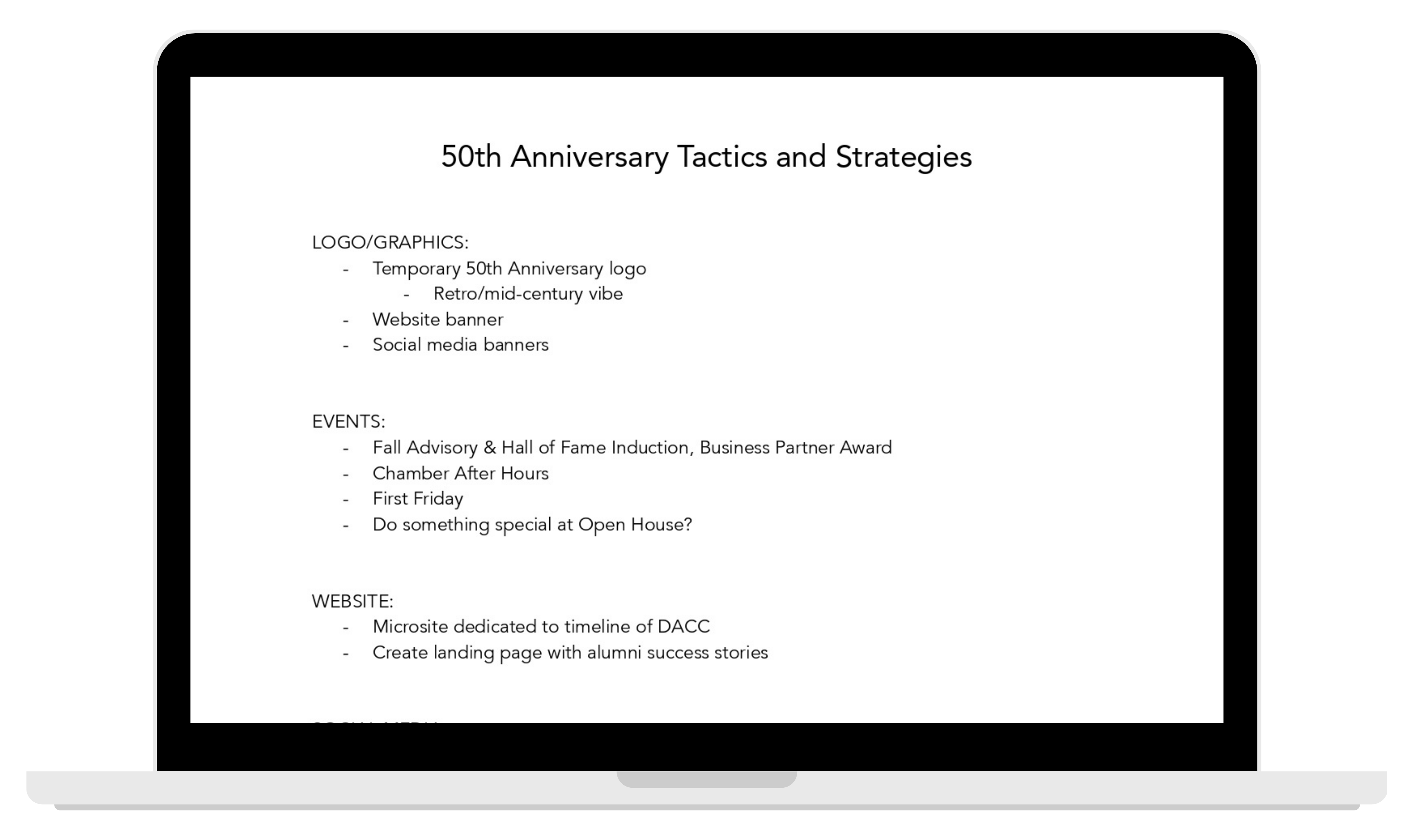 DACC 50th Anniversary Social Media Plans